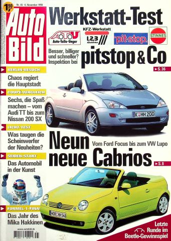 Deckblatt Auto Bild (45/1998)